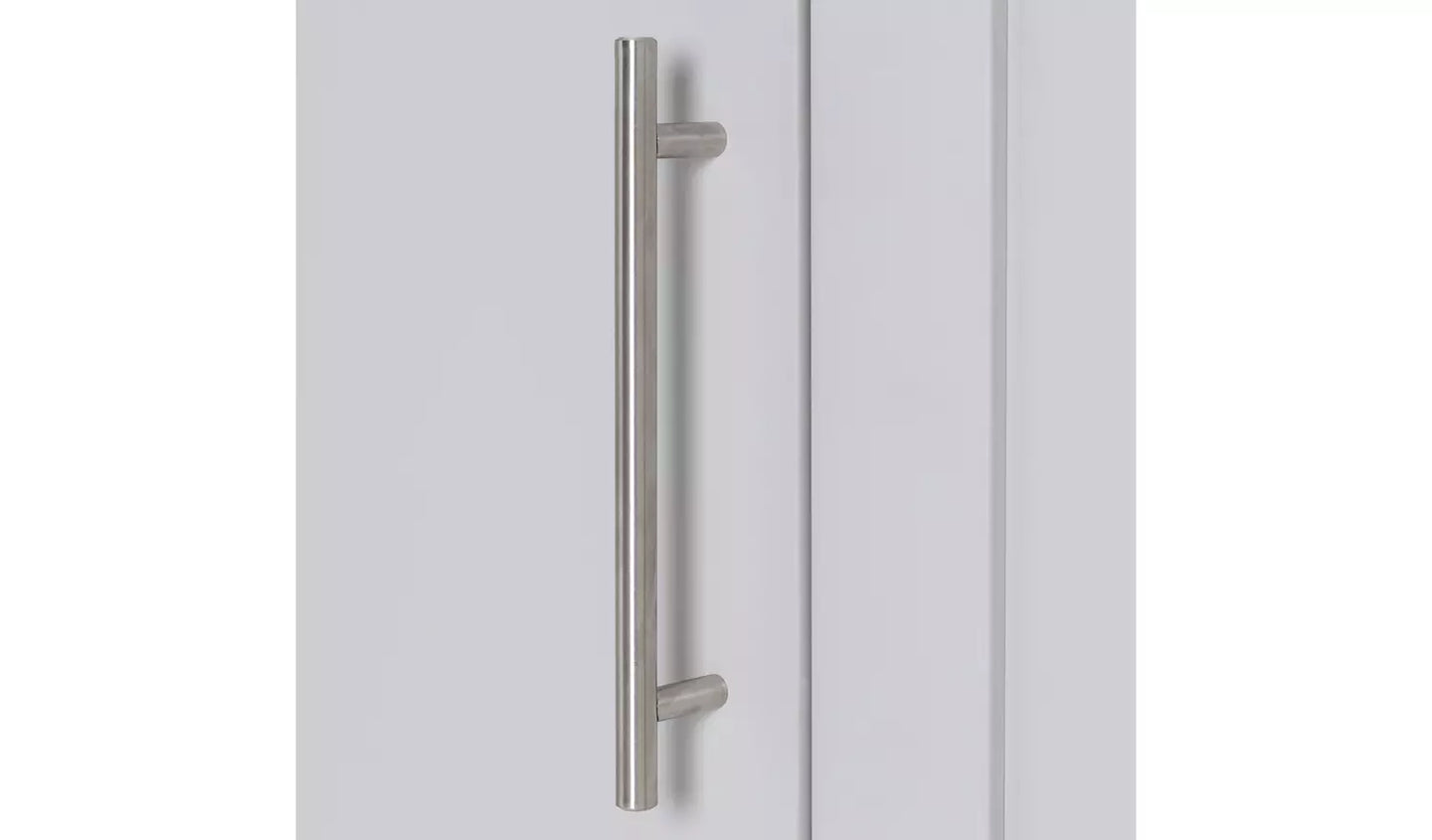 Habitat Munich Panelled 3 Door Mirror Wardrobe - Grey